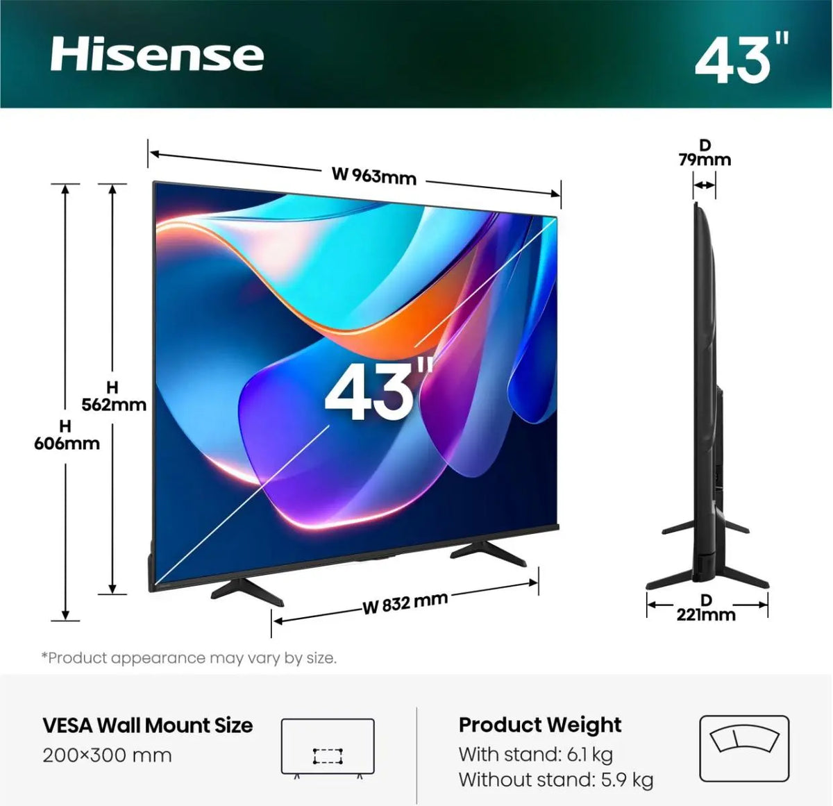 HISENSE 43A6S LED 4K Ultra HD Smart TV