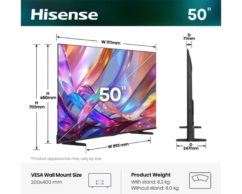 HISENSE 50E7S Hi-QLED 4K UHD Smart TV