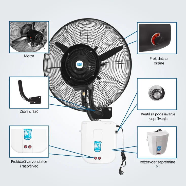 PROSTO MSF2608C zidni ventilator sa raspršivačem